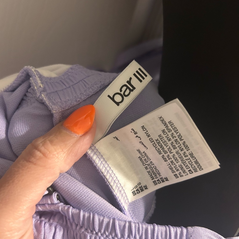 NWT bar III purple strappy one piece lavender swim suit size large - Picture 6 of 7